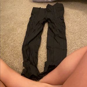 Black leather leggings